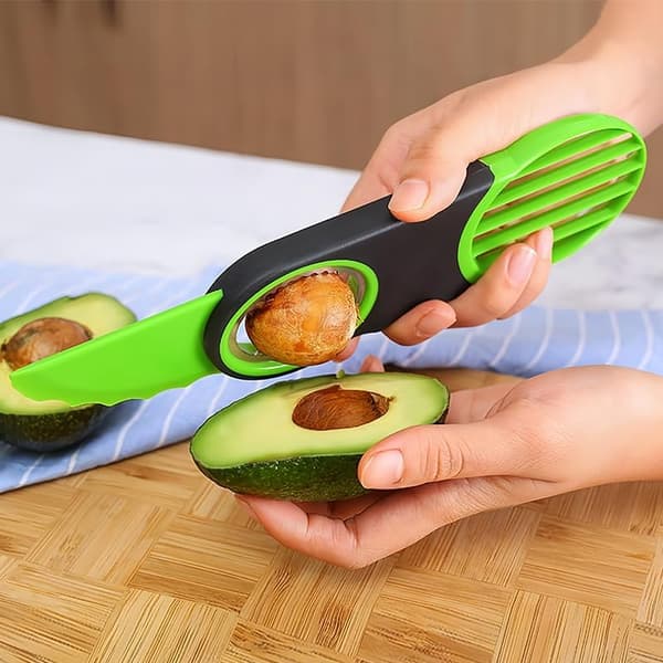 3-i-1 Avokado Kjernefjerner, Lettbrukt Fruktskreller, Pitter & Skiver, for Egg, Mango, Kiwi
