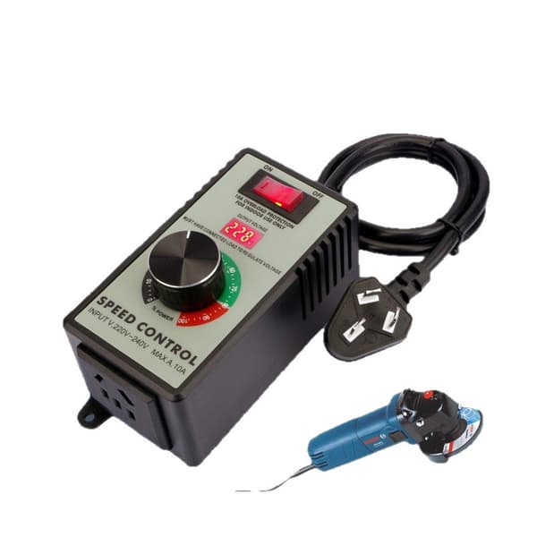 AC motorvarvtalsregulator 220V 10A, variabel varvtalsregulator och fläkthastighetsregulator med överbelastningsskydd och LED-display