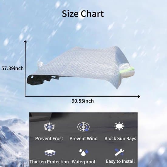 Vindusviskerdeksel for snø og is – Universell passform for de fleste biler inkluderer sidevindu- og sidespeildeksler – Vinterbeskyttelse for frontruten