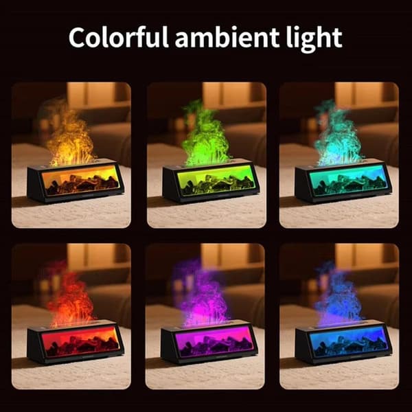 Aroma Diffuser og Luftfukter for Peis | 320ml Flammeeffekt Eterisk Olje Diffuser med Fjernkontroll, Stille for Soverom og Kontor