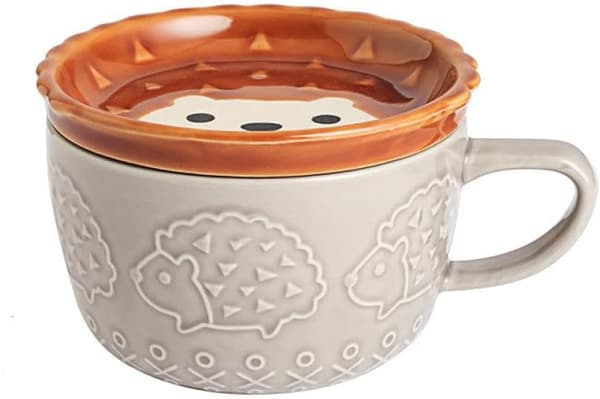Keramisk kaffekop og underkop med tegneseriedyr, kaffekop til eftermiddagste, 300 ml