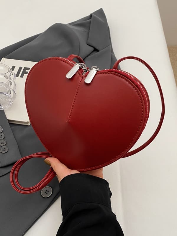 Hjerteformet pung, hjerteformet håndtaske, Valentinsdagsgave, mini håndtaske til kvinder