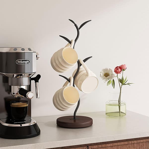 Koppholder, bladformet bordkoppholder, kaffe- og tekopporganisator