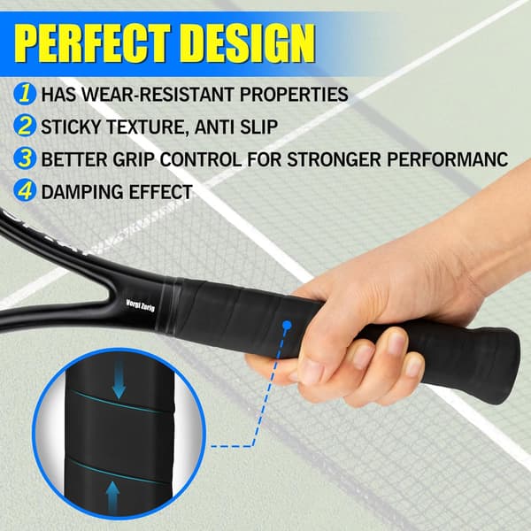 Tennisracket grepptejp, (6/12/60-grepp) racketgrepp, tennis overgrip tejp