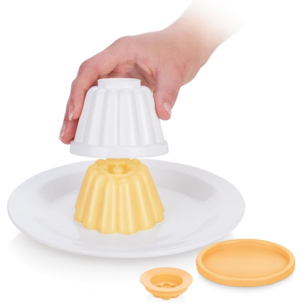 4 buddingforme - buddingkopper - kopper med låg - cremeforme - 150 ml - DIY - dessertfremstillingsværktøjer - 7 cm - hvid