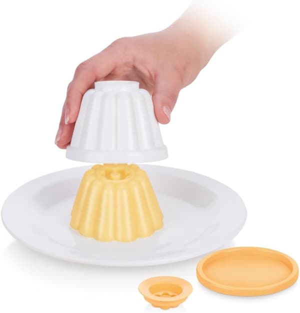 4 Puddingformer - Puddingkopper - Kopper med lokk - Vaniljekremformer - 150ml - DIY - Dessertverktøy - 7cm - Hvit