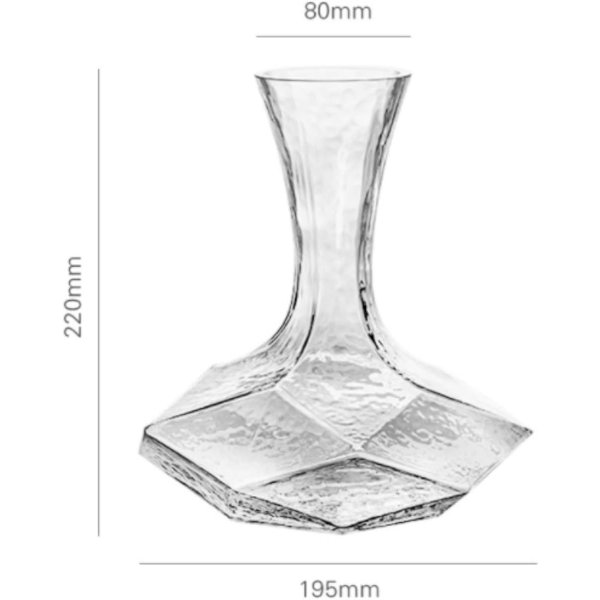 Vinflaskor, glasflaskor för familjefester, geometrisk design, europeiska hamrade vinflaskor, vintillbehör.