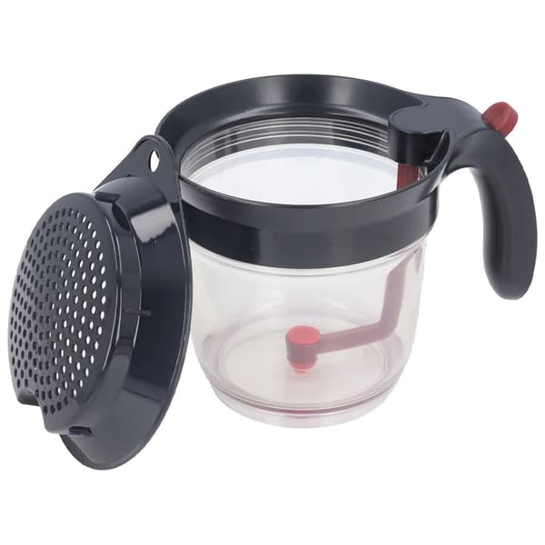 Fedtseparator, 94 cl Sovseseparator til madlavning, 4-kops fedt- og sovsseparator med skala med målekop og filter