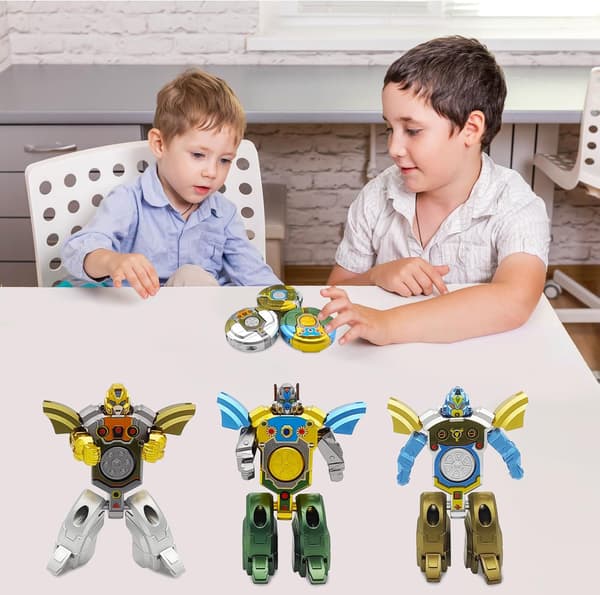 3 STK. Transformerbare Fidget Spinners til Børnefest, Deformerbare Robot Spinner Fidget Legetøj, Fingerspids Gyroer Stressaflastende Sensorisk