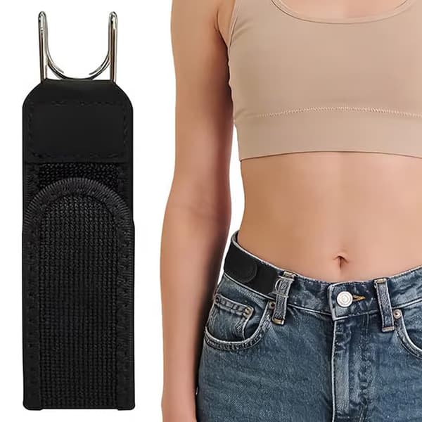4-pack osynligt elastiskt bälte med metallkrokar, bälte utan spänne, unisex stretchbälte utan spänne för män och kvinnor