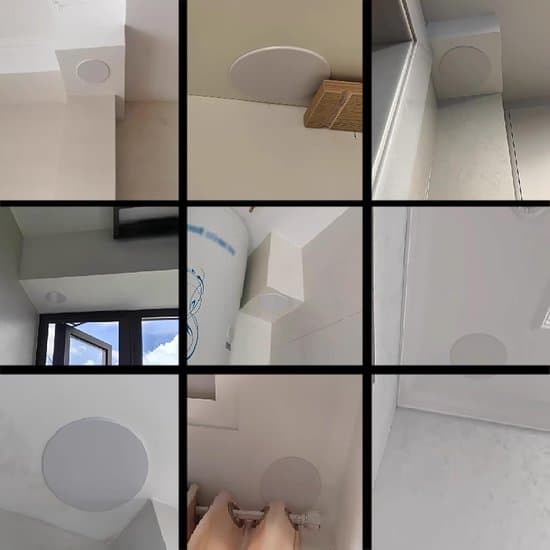 Täckplatta för takhål - ABS-material - 13,4 cm rund - Vit - För vattenrör och elledningar - Säkerhetsskydd - Inomhus och utomhus