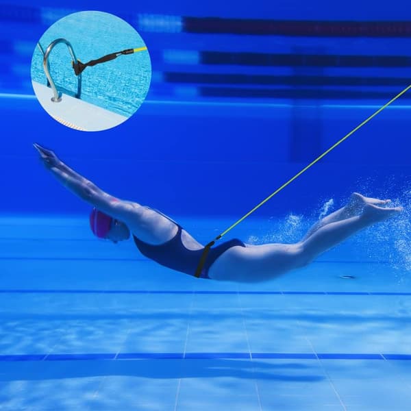 Svømme Modstandsbånd, Poolbælte, Justerbart Svømme Modstandsbånd, Justerbart Elastisk Poolbælte Yellow 4 Meters