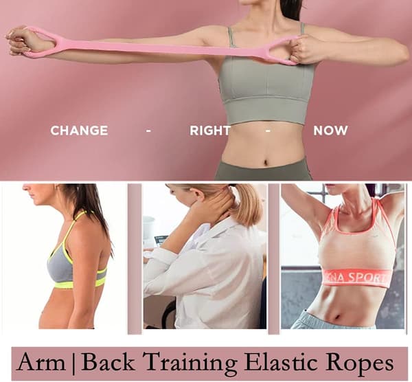Modstandsbånd i latexelastik, perfekt til styrketræning, yoga, pilates, udstrækning Pink