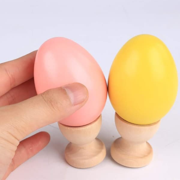 6 stk. Eggeglassholdere i tre, DIY, blanke ubehandlede utstillingsstativer i tre, påskepynt