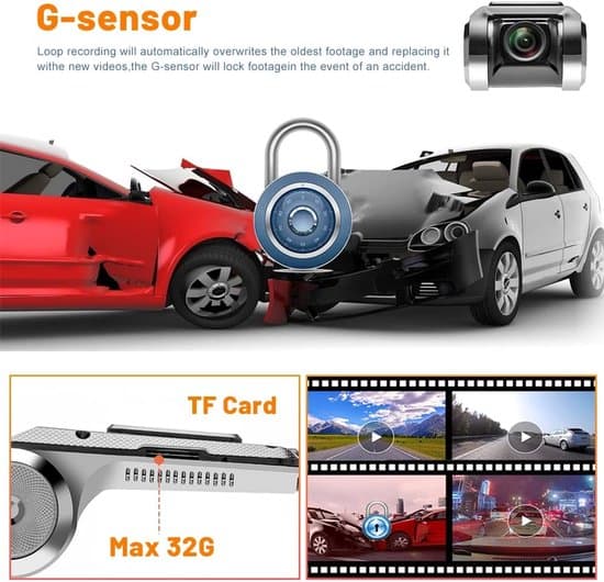 Mini bil dashcam – 170° vidvinkel USB-opptaker – nattesyn videoopptaker med G-sensor, loop-opptak og parkeringsmonitorering