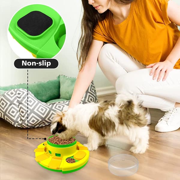 Hundeudviklingslegetøj – Grønt, langsomt-fodrende hundeudviklingslegetøj til intelligenstræning og psykologisk forbedring – Lille hundefoderdispenser