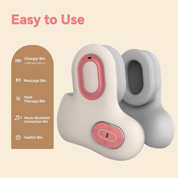 Bluetooth Resekudde med Memory Foam - Ergonomiskt U-format Nackstöd & Inbyggda Hörlurar för Flygplan, Bil, Hem