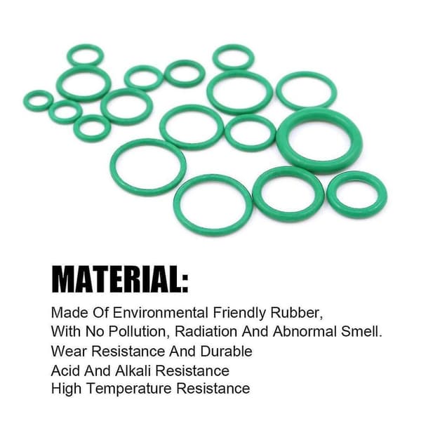270 st*2 Kompressor O-ringar Kit 18 Storlekar Bil Luftkonditionering AC Gummi O-ring Packningssortiment green