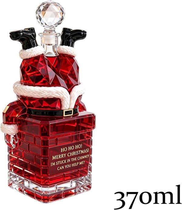 2026 Ny tomte fast i skorstenen julwhiskykaraff 370ml