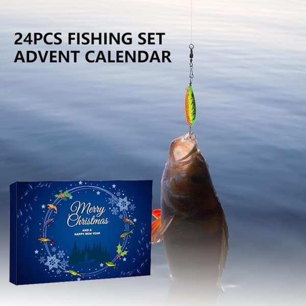 Fiskekalender 2026, 24-dagars fiskeredskapskalender, fiskedragset