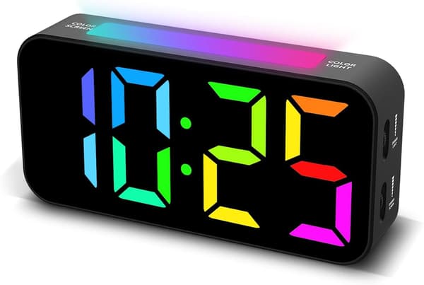 Hög Larm Klocka för Sovrum Tunga Sovare, Plug-in Digital Sängklocka med Nattlampa, Stor Display, Dubbla Alarm, Snooze, Dimbar