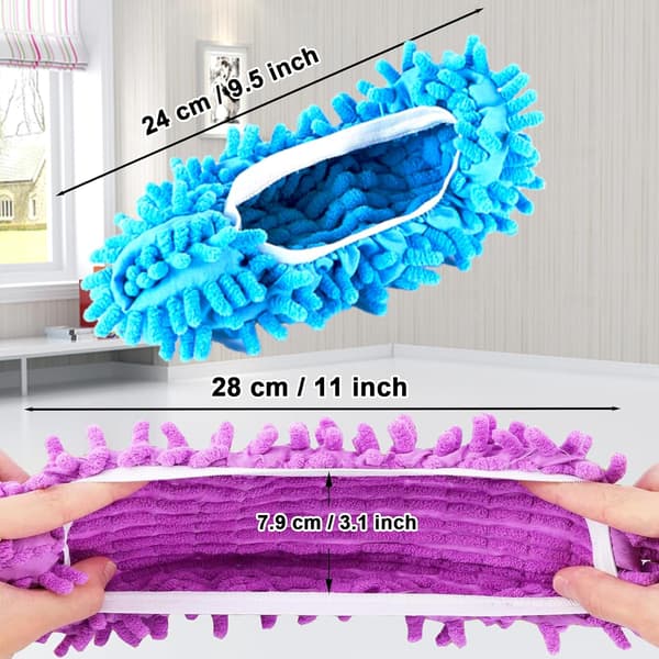 20 stk. moppesko, 10 par moppestrømper til gulvrengøring, vaskbare genanvendelige mikrofiber moppesko, moppeskoovertræk, bløde støvetøfler