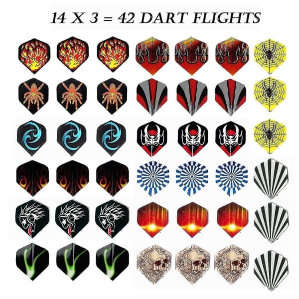 Dart sæt, 12-pak bløde pile med bløde spidser til elektronisk dartskive med ekstra 42 dart flights og 100 sorte plastik pile