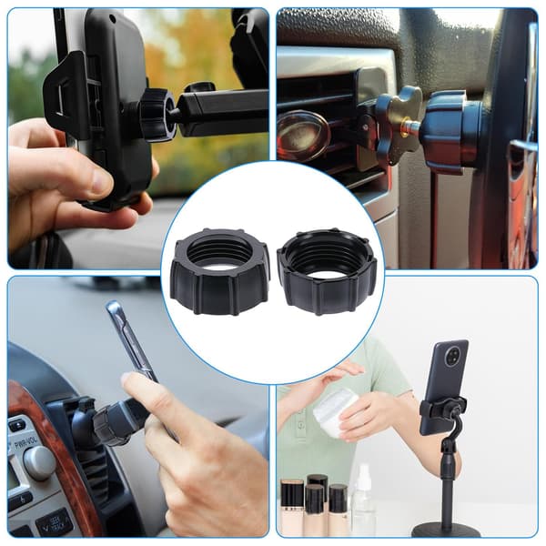 4 stk. reservedeler til biltelefonholder, strammemutter for utskiftbar bilholder, 17 mm kuleledd-adapter, festebrakett