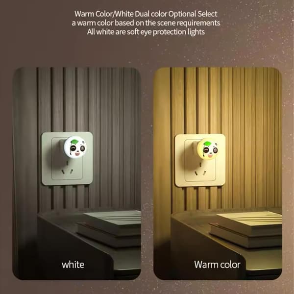 Smart Röststyrd Nattlampa - LED Färgskiftande USB Plug-in för Sovrum och Hall, 4-Pack Set