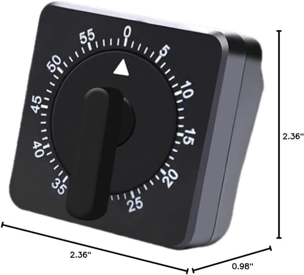 Kökstimer - Analog kökstimer - Mekanisk kökstimer - 60 minuter - Köksredskap - Timer - Matlagningstimer - Köksverktyg