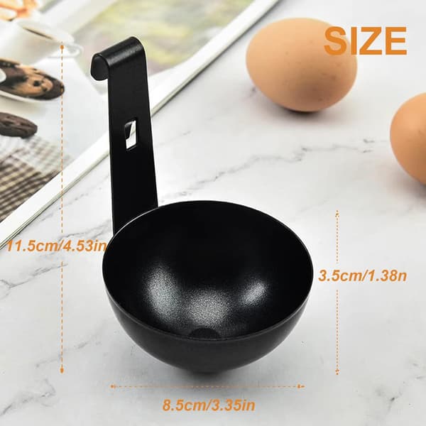 2 stk. eggpoacher i rustfritt stål, hengbare eggkopper for enkel matlaging, eggpanne for å lage bløtkokte egg