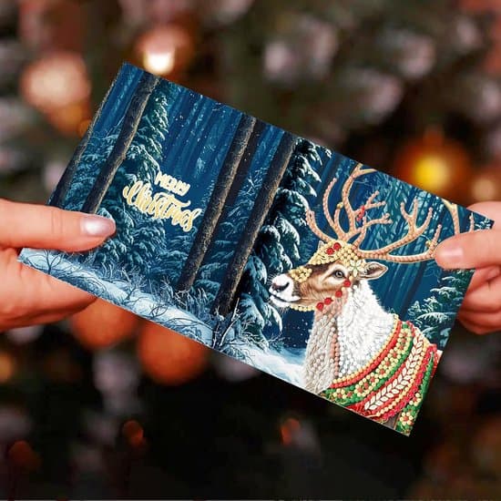 Julkort diamantmålning - 12 julkort med kuvert - Gör julkort - Diamantmålningshälsningskortset - Jultema