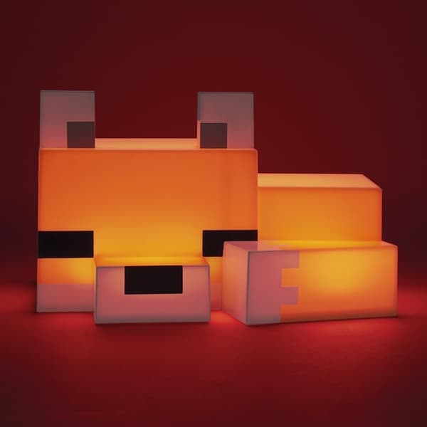 Minecraft Ræv Natlampe - Sød lampe, gaver til drenge og piger, gaming-rum tilbehør og indretning til børneværelset