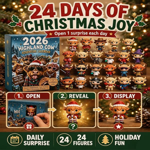 Highland Ko Adventskalender 2026, 24-dagars julnedräkningspresent