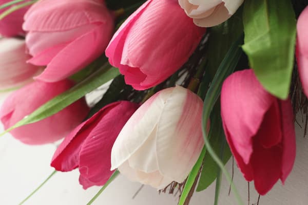 Tulipan krans - Sommer silke blomsterkrans - Rosa