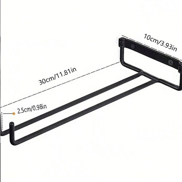 Vinglassholder, 30 cm jern under skap Stamware Rack, 4 stk