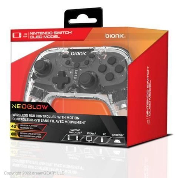 VideospelMerchandising-Bionik Sirex Neoglow Gaming Controller för Nintendo Switch