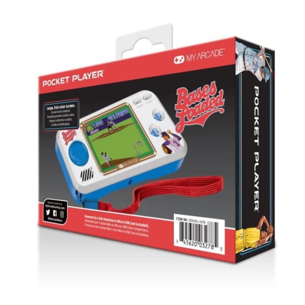Retrogaming-My Arcade - Pocket Player Bases Loaded - Bärbar spelkonsol - 7 spel i 1 - RetrogamingMy Arcade