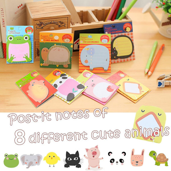 Animal Self Sticky Notes Set 16 block Cute Animals Sticky Post