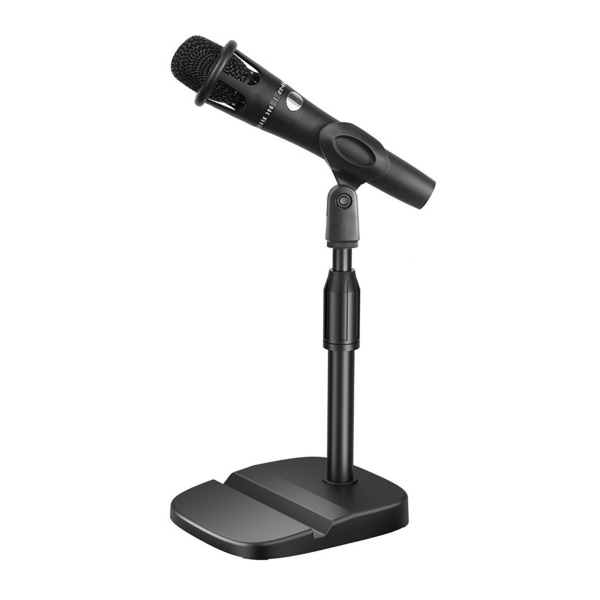Desktop Microphone Stand Adjustable Prevent Slip Table Mic Holder with Phone Tablet Slot for Live Streaming Karaoke U Mic Clip