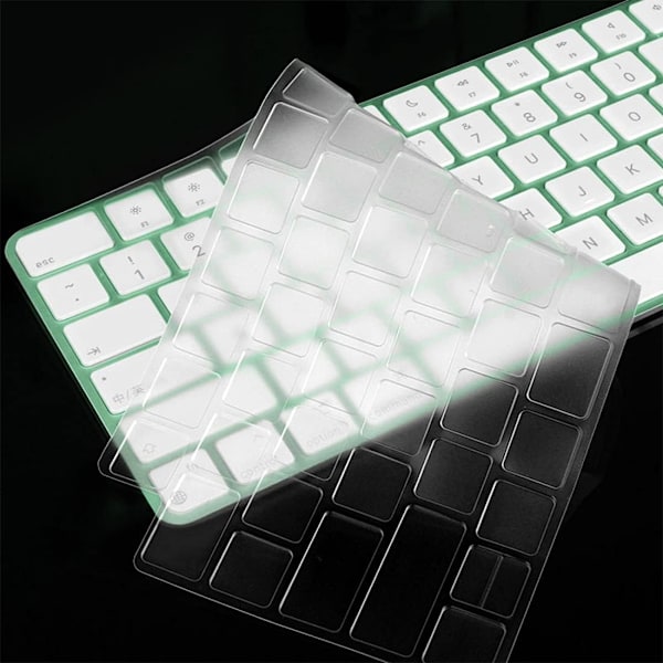 Skyddstillbehör för 2021 iMac 24 tum A2449 Magic Keyboard med Touch ID, Slitstark Design Ultratunn Tangentbordsskydd Hög Transparens