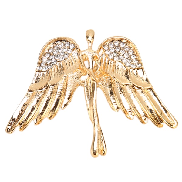 Angel Wing Brooch Handcrafted Inlay Plated Bright Crystal Fashionable Long Color Retention for Birthday Anniversary