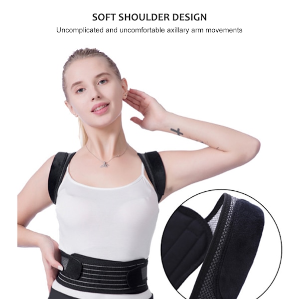 Hållningskorrigerare med ryggsmärtlindring, ryggstöd för att förhindra puckelrygg, justerbart & ventilerande korrigerande stöd, ergonomisk design för män &