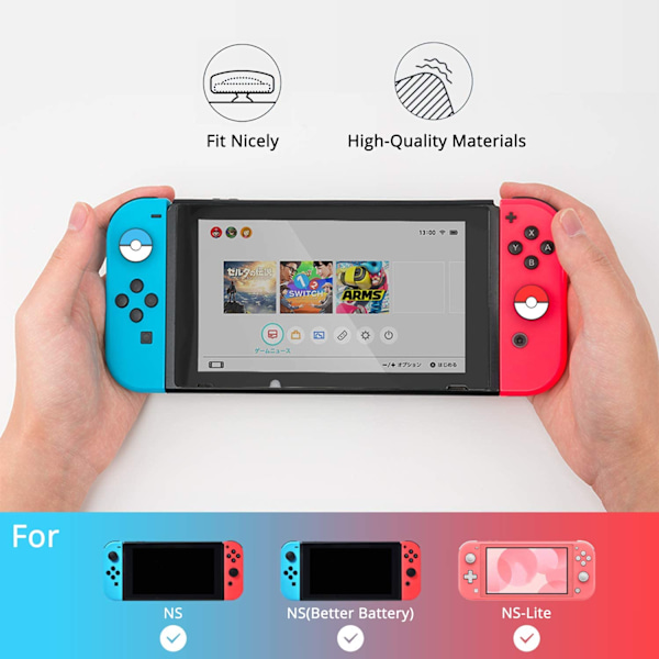 Mjukt silikon joystick-skydd, halkfritt och svettskyddande, lätt att installera, skydd mot repor, halkfri design för Nintendo Switch-kontroller