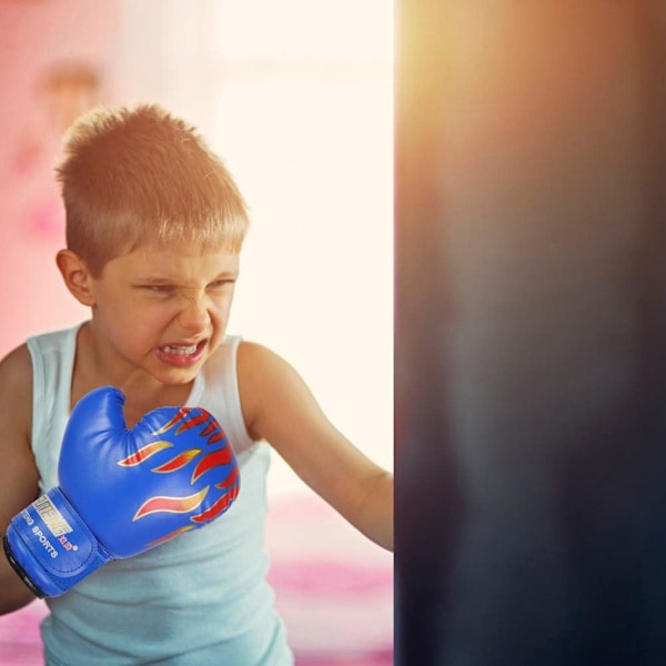 Thai Kickboxing Boxhandskar för Barn, Lätta Att Ta På och Av Träningshandskar Med Andningsbart Mesh, Stötdämpning Säkerställer Komfort Under Intensiva Pass,