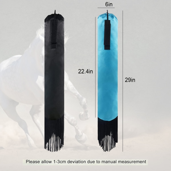 Hestehaletaske Farvet hestehaletaske med frynsehalebeskyttelse