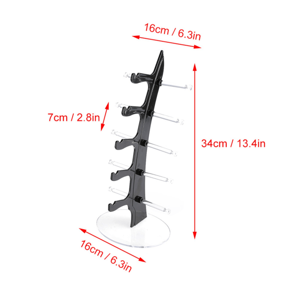 5 par briller hylde solbriller display stativ rack opbevaring holder gennemsigtig