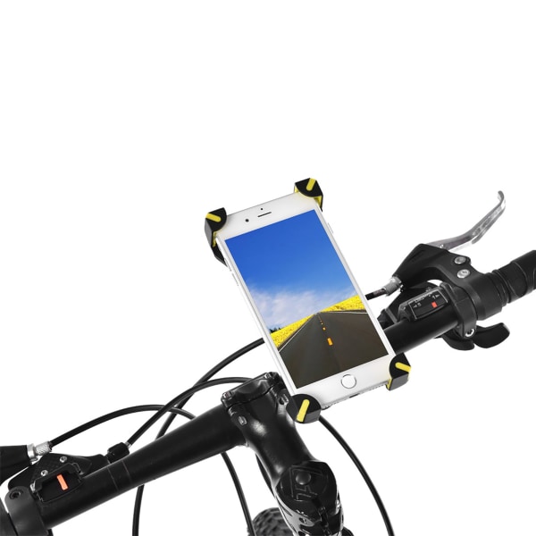 Motorsykkel sykkel sykkel styre for 3,5-6,5 tommers mobiltelefon GPS-montering holder (gul)