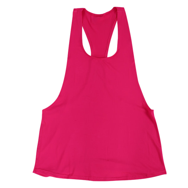 Kvinner Hurtigtørkende Vest Ermeløs skjorte Tank Top Yoga Løping Sport Fitness Rose Rød M