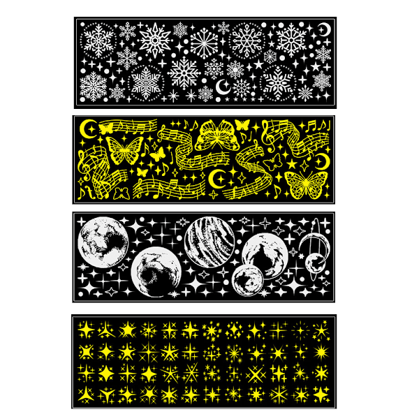 Gothic Nagelkonst Sticker, Självhäftande Blomma Blad För Jul Nagel Stämplingsplattor, Högkvalitativt Rostfritt Stål Säkerställer Hållbarhet, Lätt Att Applicera